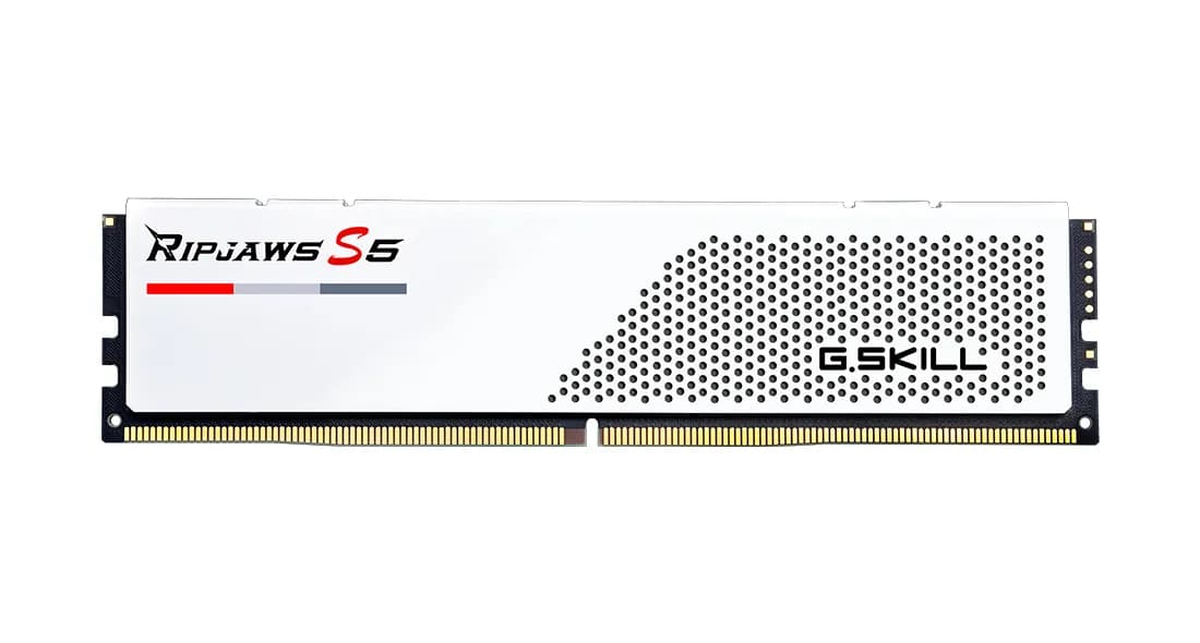 G.SKILL Ripjaws S5 32 Gt (2 x 16 Gt) DDR5 5600 MHz, CL36 -muisti, valkoinen (XMP)