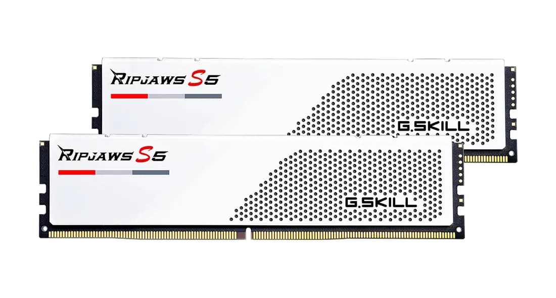 G.SKILL Ripjaws S5 32 Gt (2 x 16 Gt) DDR5 6000 MHz, CL30 -muisti, valkoinen (XMP)