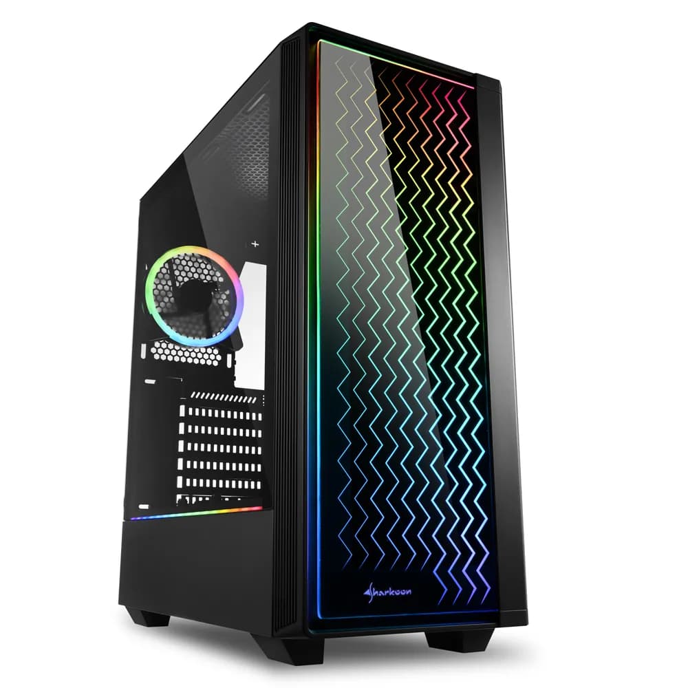 Sharkoon RGB LIT 200 -miditornikotelo ikkunalla, musta – SHARKOON