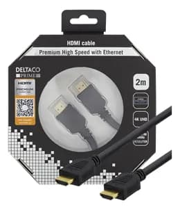 Deltaco HDMI 1.4b -kaapeli jossa Ethernet, 4K, 2 m, musta – Deltaco