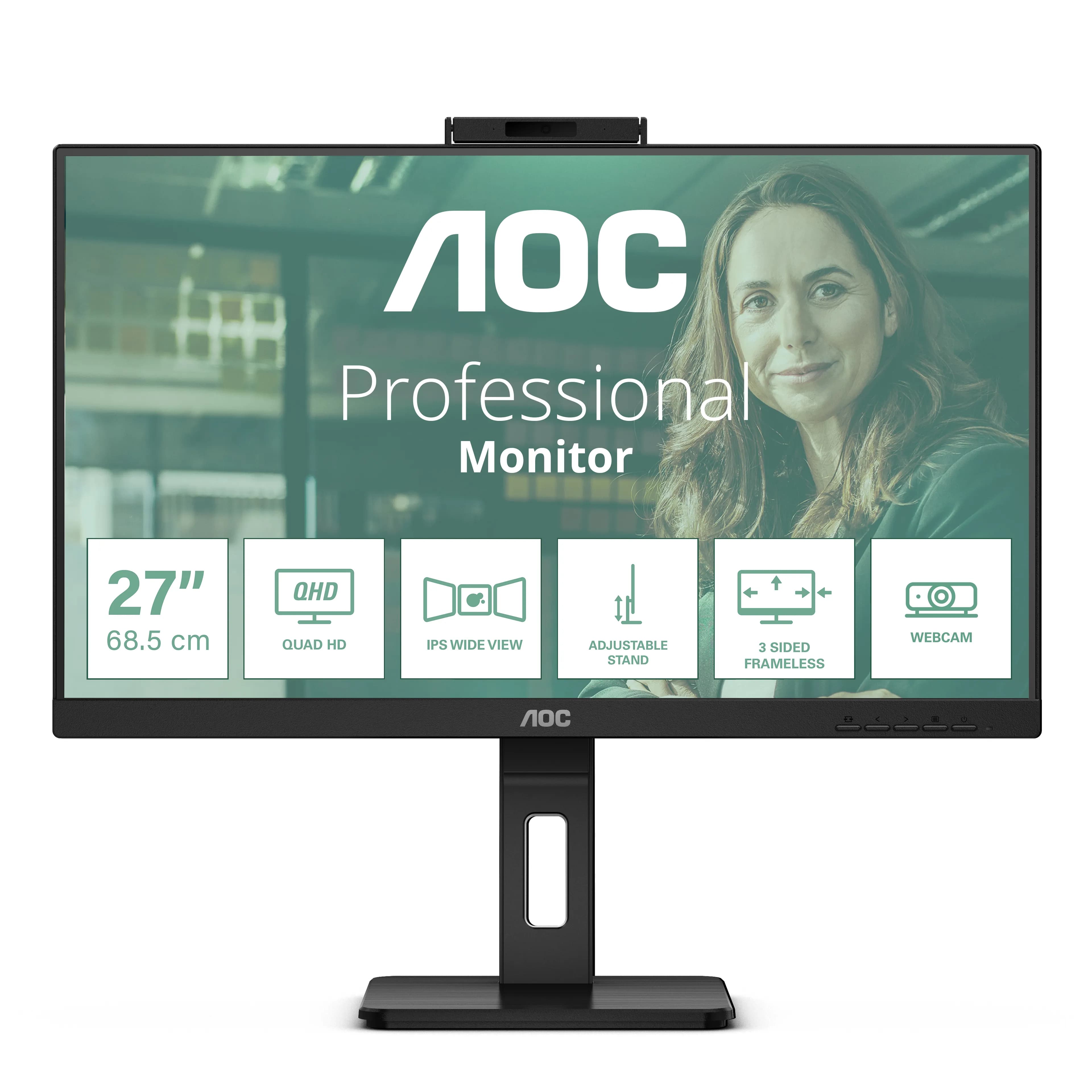 AOC Q27P3QW 27" QHD, IPS -näyttö, USB hub – AOC
