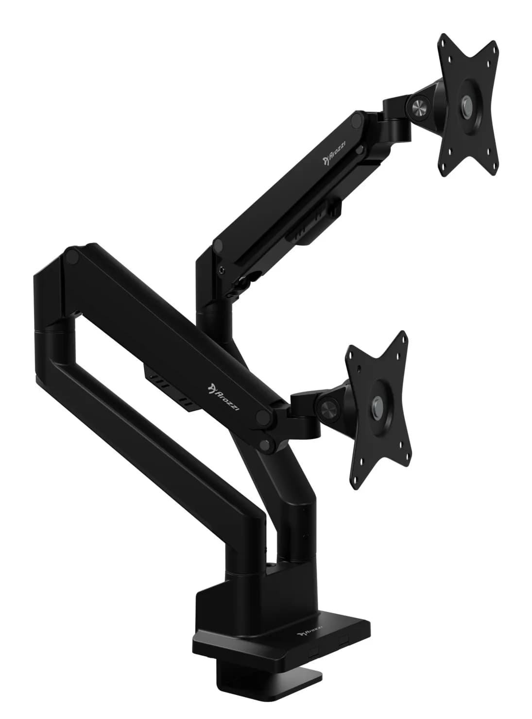 Arozzi Alzare Neo Duo -monitorivarsi kahdelle näytölle 17-34", kaasujousella, 9 kg, VESA 75/100, musta – AROZZI
