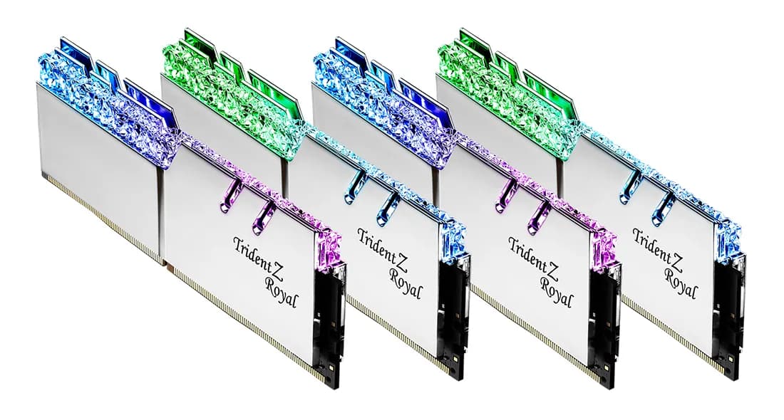G.SKILL Trident Z Royal RGB 64 Gt (4 x 16 Gt) DDR4 3600 MHz, CL16 -muisti, hopea (XMP) – G.SKILL