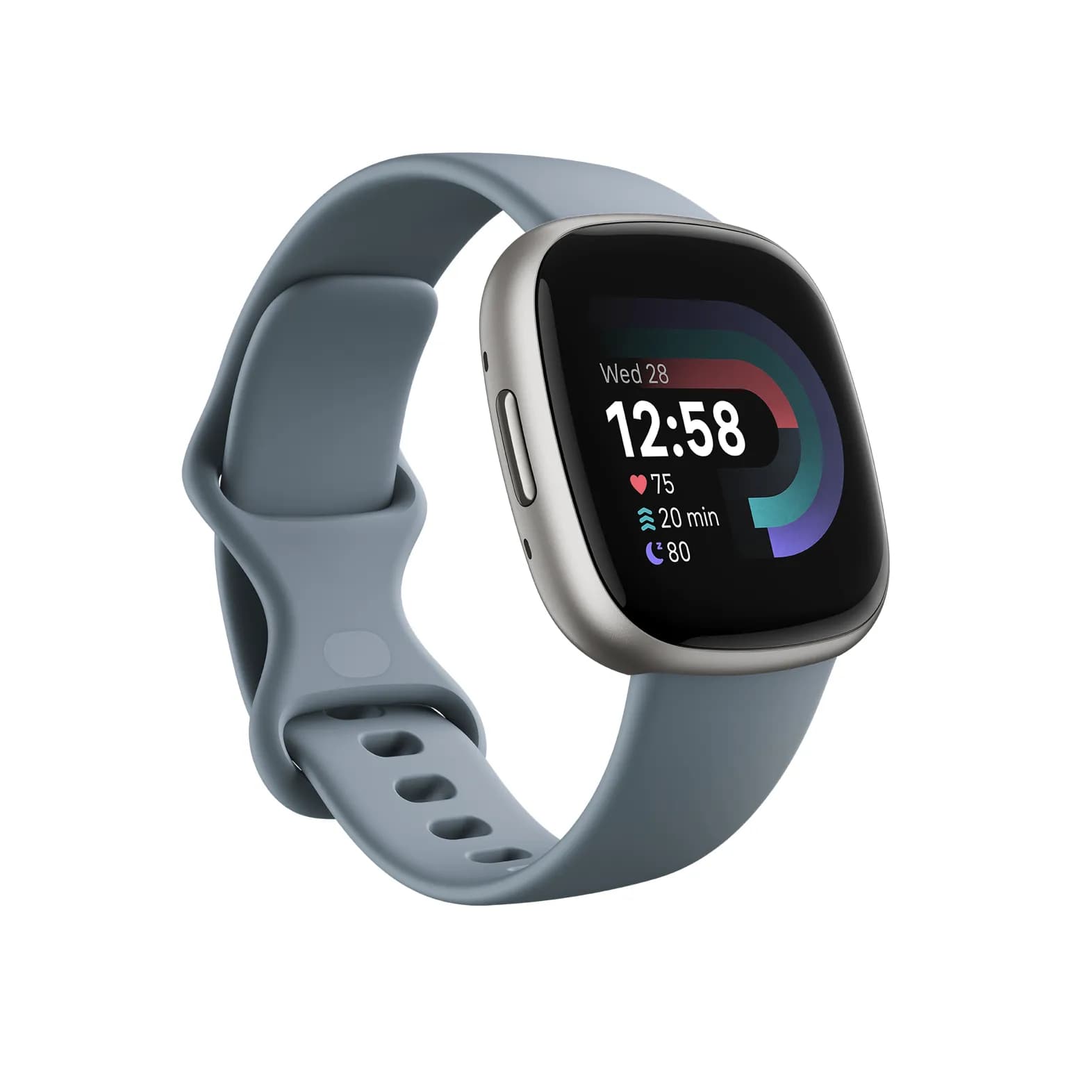 Fitbit Versa 4 40mm -älykello, waterfall blue/platinum