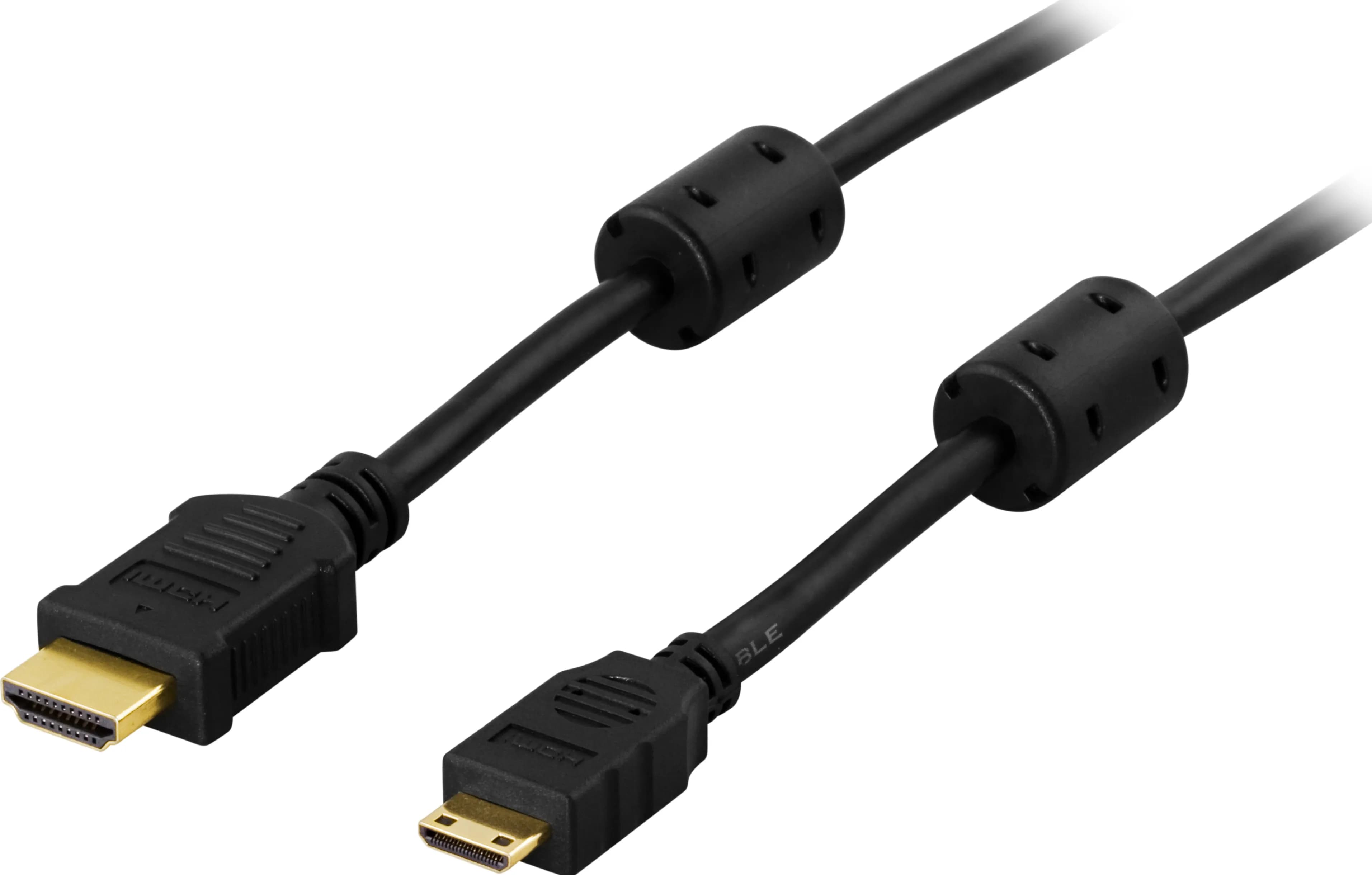 Deltaco HDMI-1026 HDMI Type A to Mini HDMI -kaapeli, jossa Ethernet, 2 m, musta