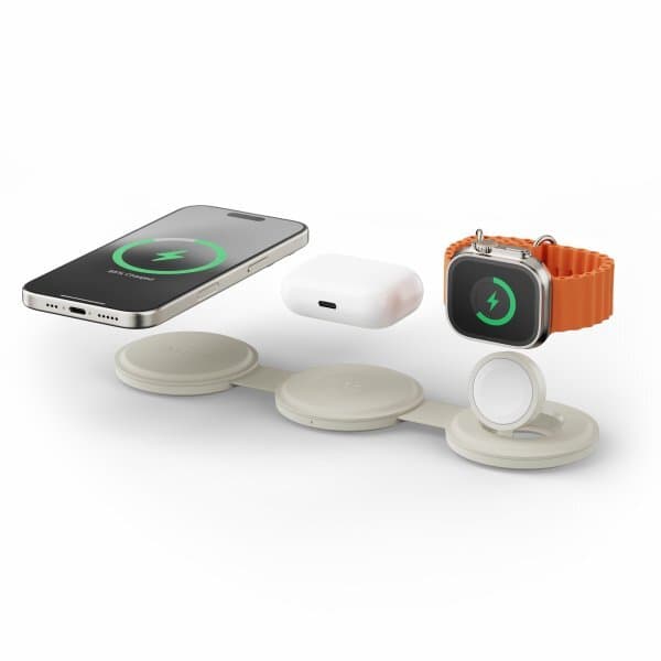 Satechi OntheGo 3-in-1 langaton laturi - hiekka – Satechi