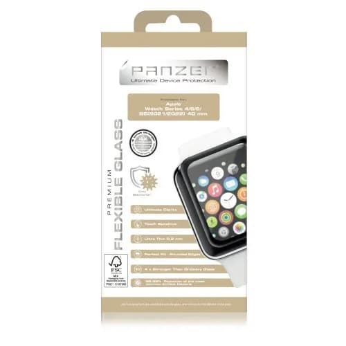 Apple Watch 4/5 40mm, Flexible Glass, Black – PANZER