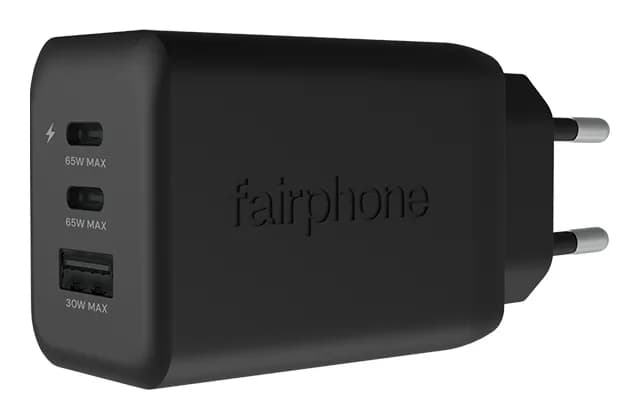 Fairphone 65W Triple-Port - Seinälaturi, Musta
