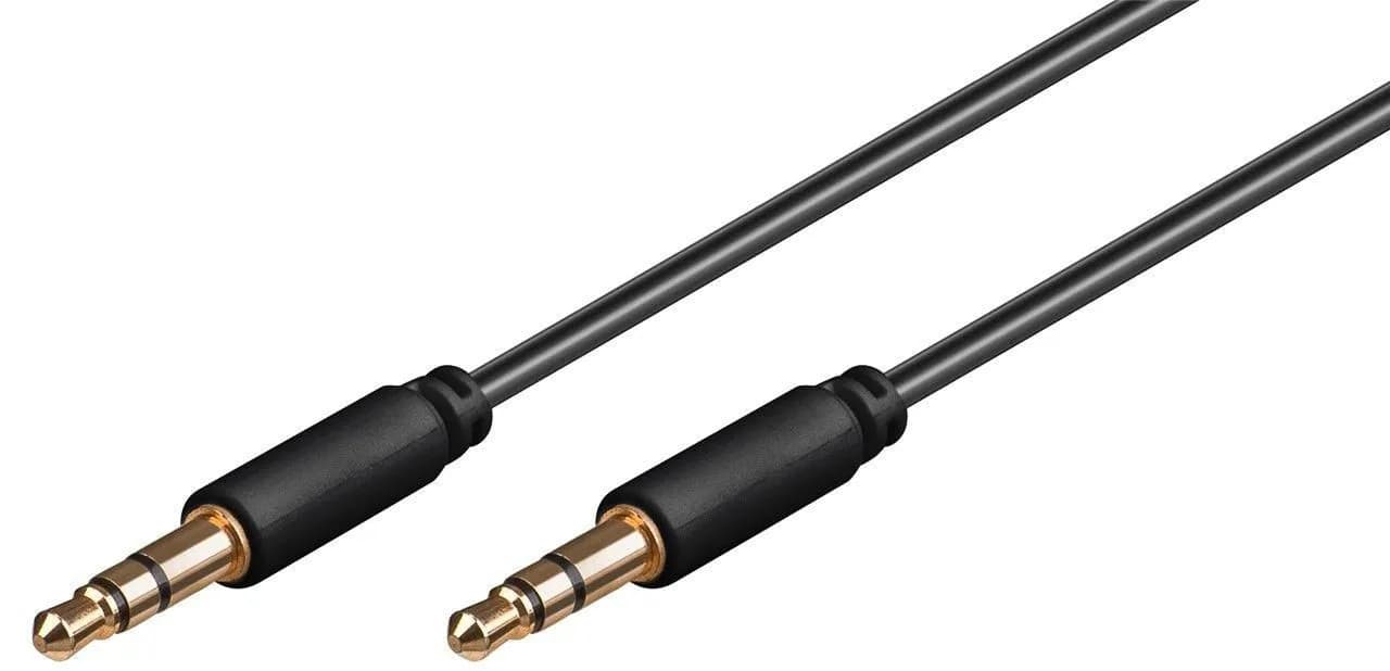 MicroConnect AUDLL2 3,5 mm kullattu -audiokaapeli, 2 m, musta – Microconnect