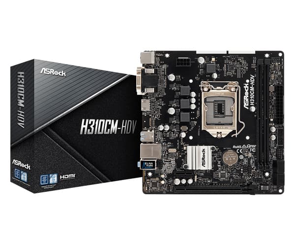 ASRock H310CM-HDV LGA1151 mATX-emolevy – BakkerElkhuizen