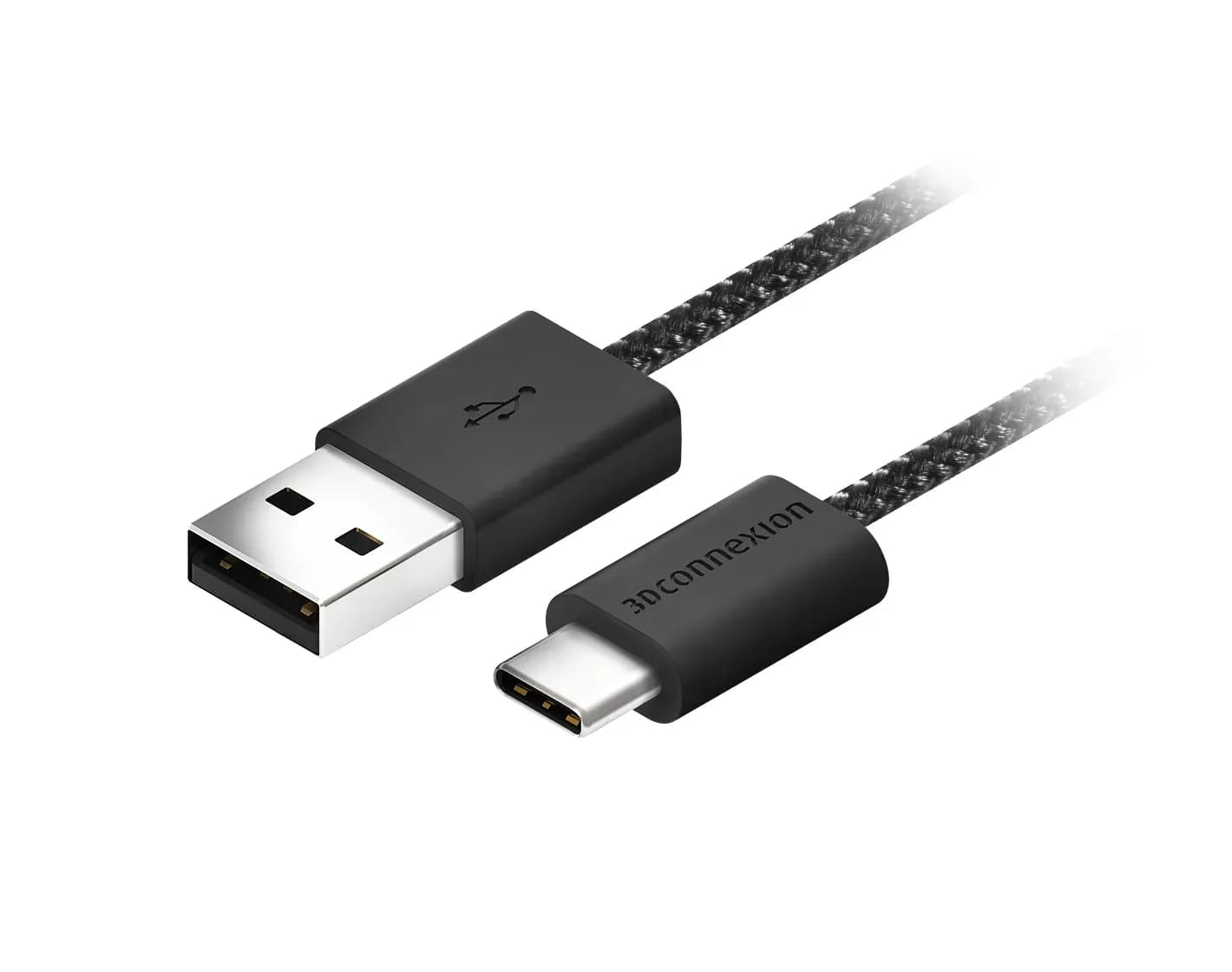 3Dconnexion punottu USB-A – USB-C -kaapeli, 1,5 m, musta