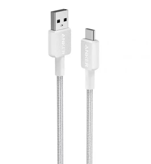 Anker 322 USB-A – USB-C -kaapeli, 0,9 m, valkoinen – Anker