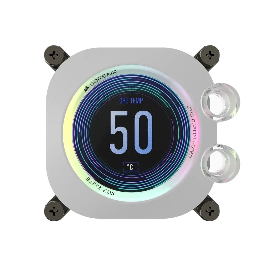 CORSAIR iCUE XC7 RGB ELITE LCD -CPU-vesiblokki, valkoinen