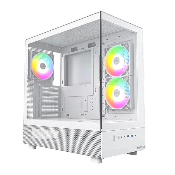 MONTECH XR (W) -miditornikotelo RGB-valaistuksella, valkoinen – MONTECH