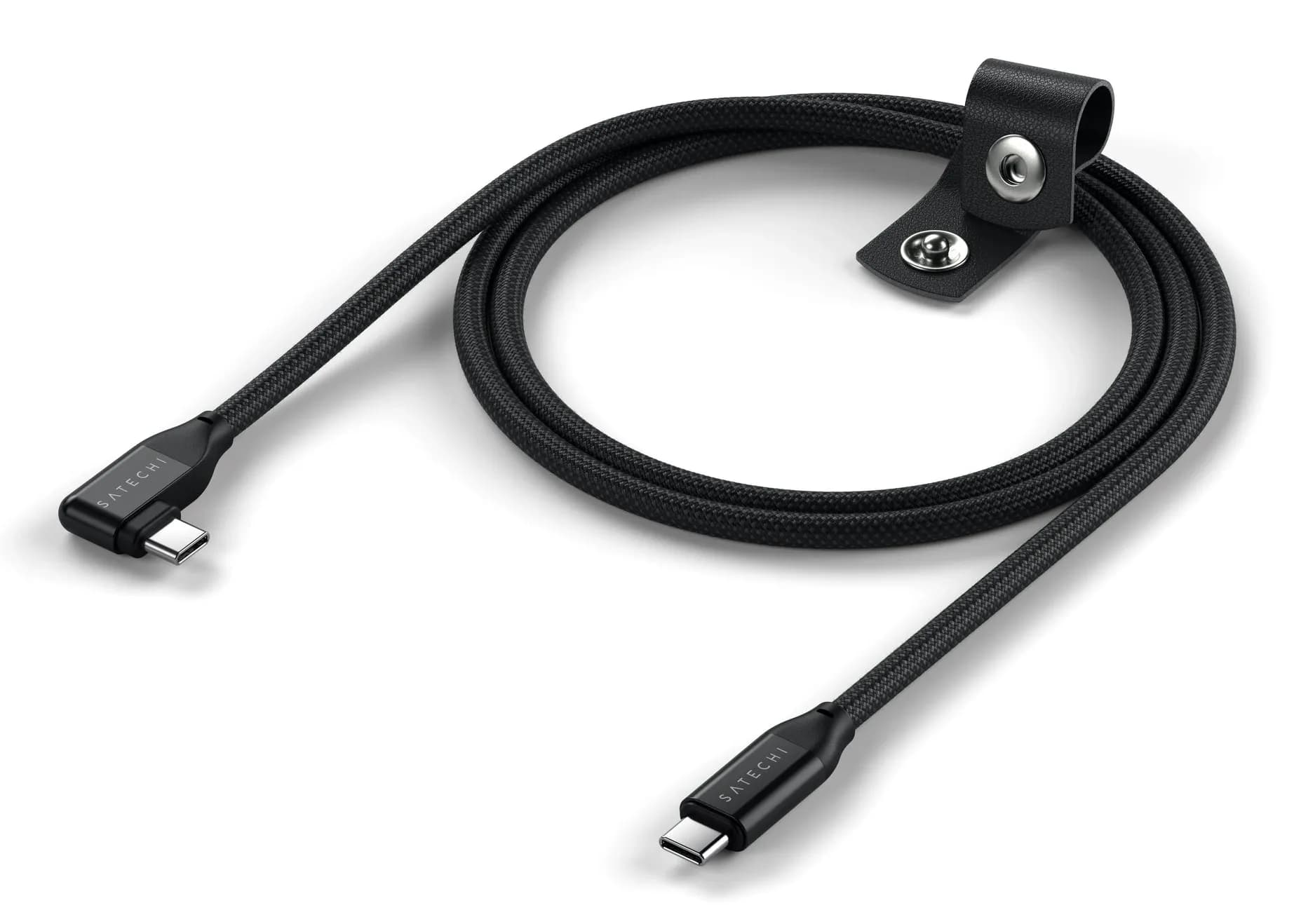 Satechi Right Angle USB-C -kaapeli, 240 W, 1 m, musta – Satechi