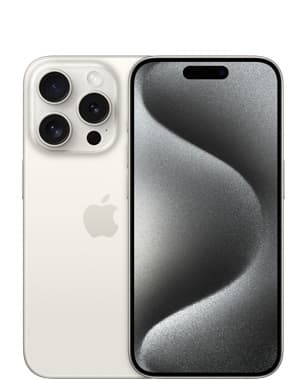 Kunnostettu iPhone 15 Pro 128 Gt, valkotitaani (Hyvä kunto) – Apple