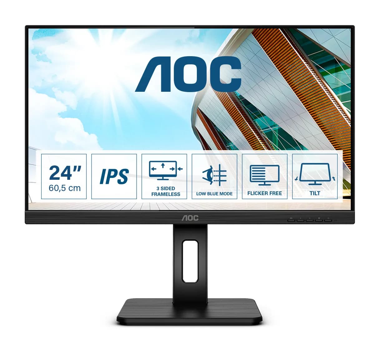 AOC Q24P2Q 23.8" QHD, IPS -näyttö, USB-C hub – AOC