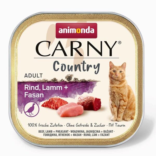 Animonda Carny Country Adult Beef, Lamb & Pheasant, Kissan märkäruoka, 100 g – Animonda