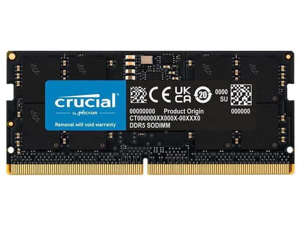 Crucial SODIMM 12 Gt (1 x 12 Gt) DDR5 5600 MHz, CL46 -muisti (EXPO, XMP)