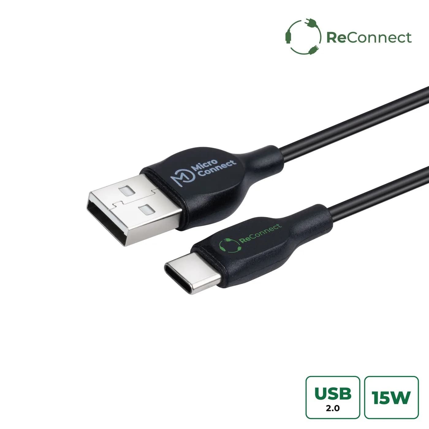 MicroConnect ECO USB-A – USB-C USB 2.0 -kaapeli, 3 m, musta