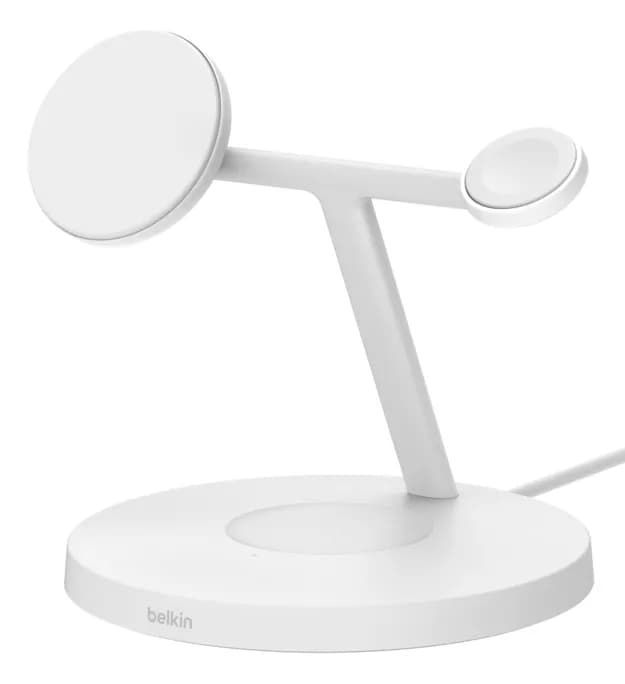 BELKIN BOOST CHARGE PRO 3-in-1 Qi2 15w Wireless Charger with Apple watch fast charge  -langaton laturi, Valkoinen