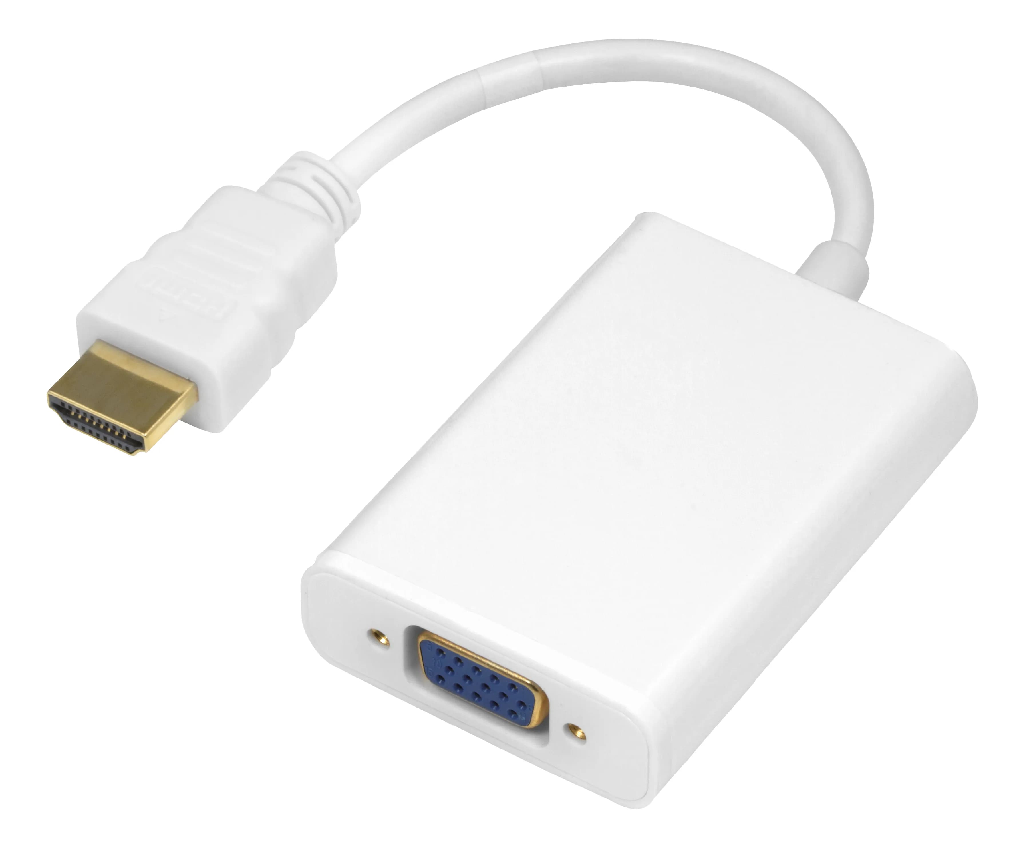 Deltaco HDMI / VGA-sovitin, 0,2 m, valkoinen – Deltaco