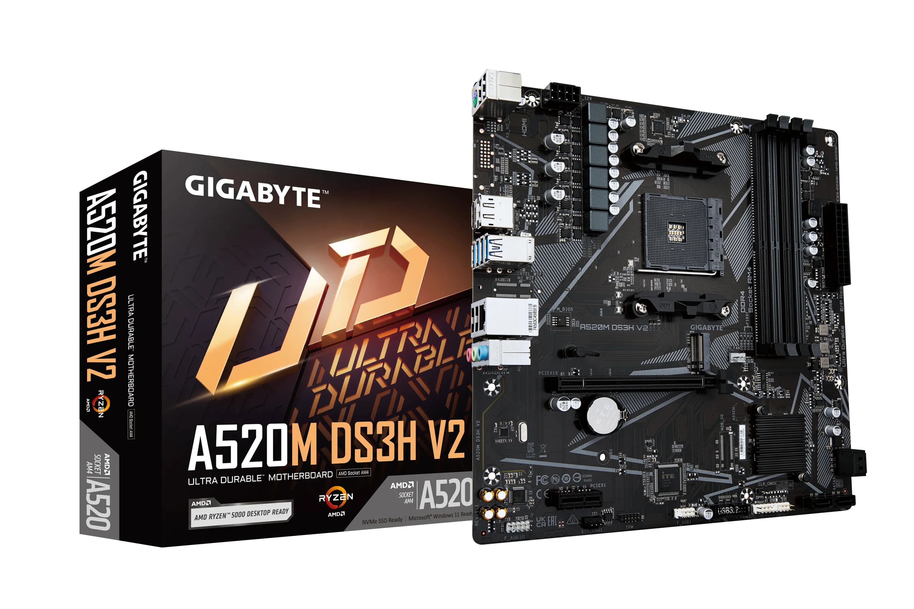 Gigabyte A520M DS3H V2 AM4 mATX -emolevy