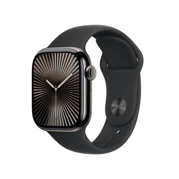 APPLE Watch Series 10 GPS + Cellular 42mm Slate Titanium Case with Black Sport Band - S/M