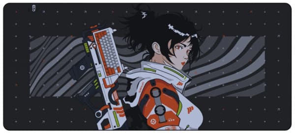 Mighty Setup Armory Girl -pelihiirimatto, 900x400 mm, oranssi – MIGHTY SETUP