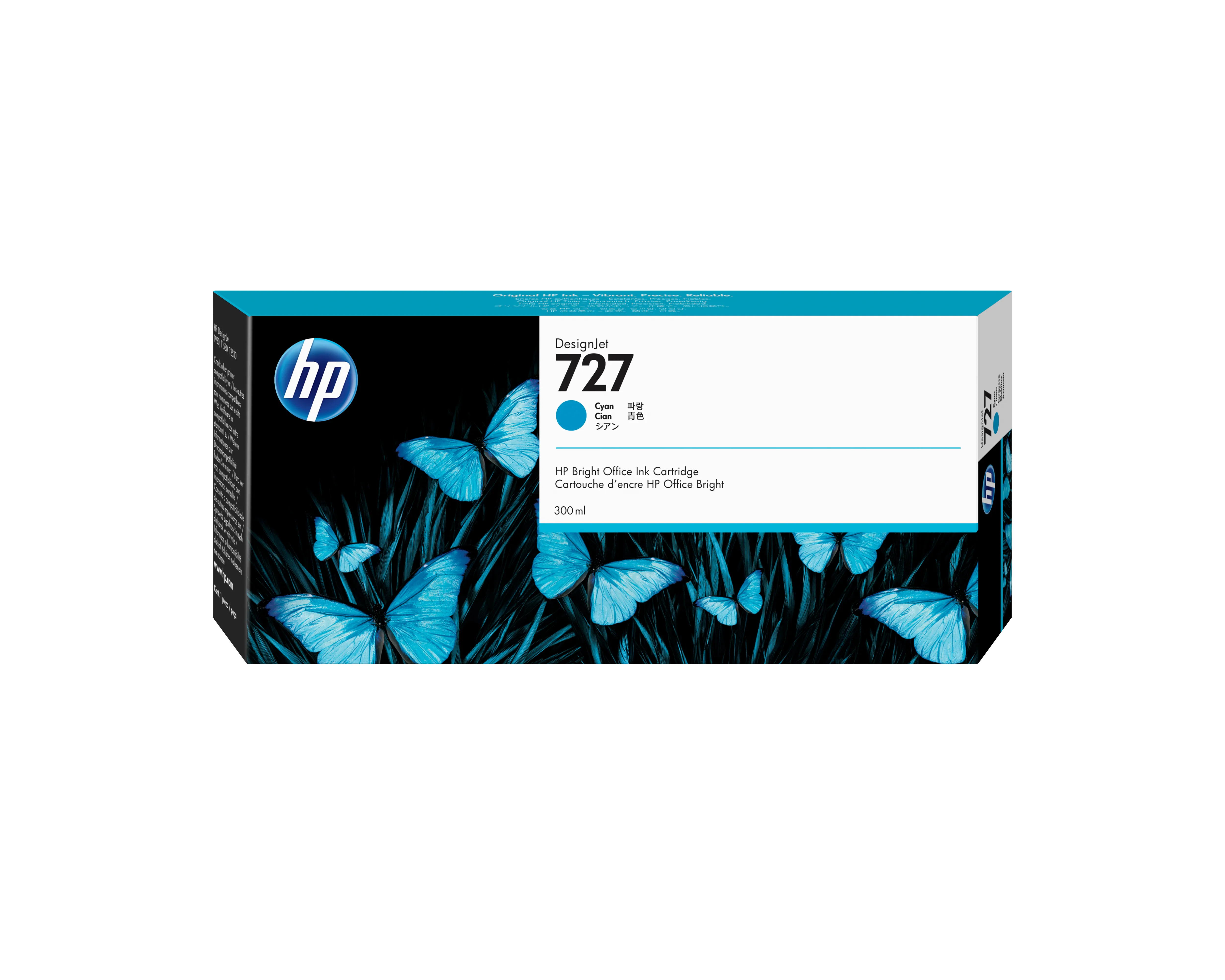 HP 727 -mustekasetti, 300 ml, syaani