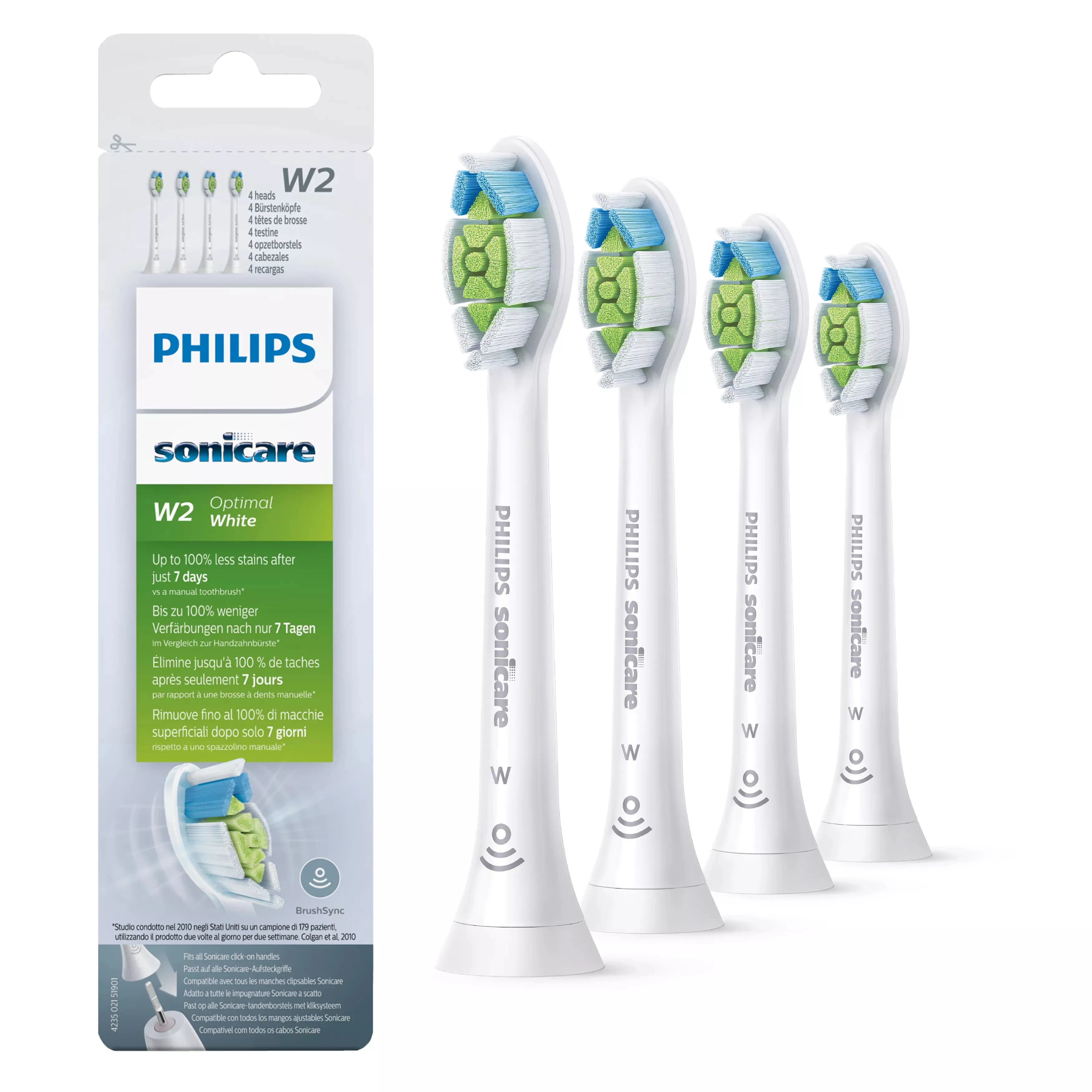 Philips Sonicare Optimal White 4 kpl -vaihtoharjaspäät, Valkoinen