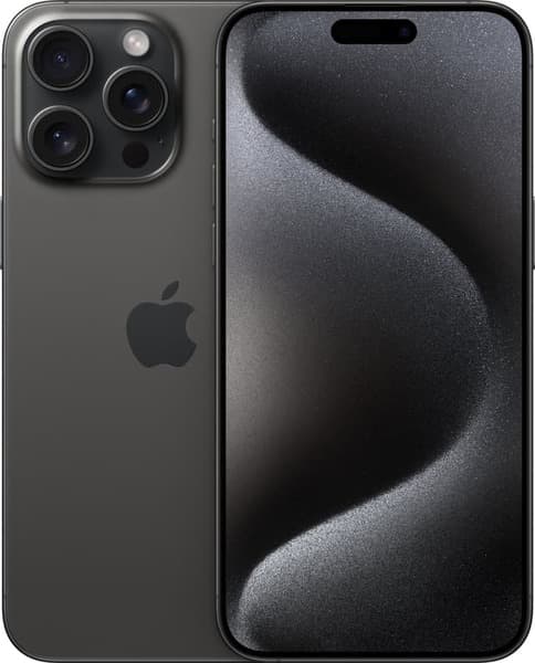 Kunnostettu iPhone 15 Pro Max 256 Gt, mustatitaani (Tyydyttävä kunto)