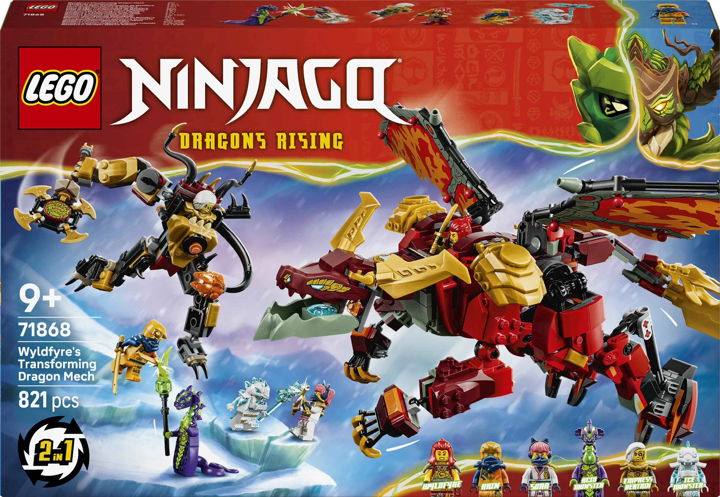 LEGO NINJAGO Wyldfyren muuntautumiskykyinen lohikaarmerobotti 71868