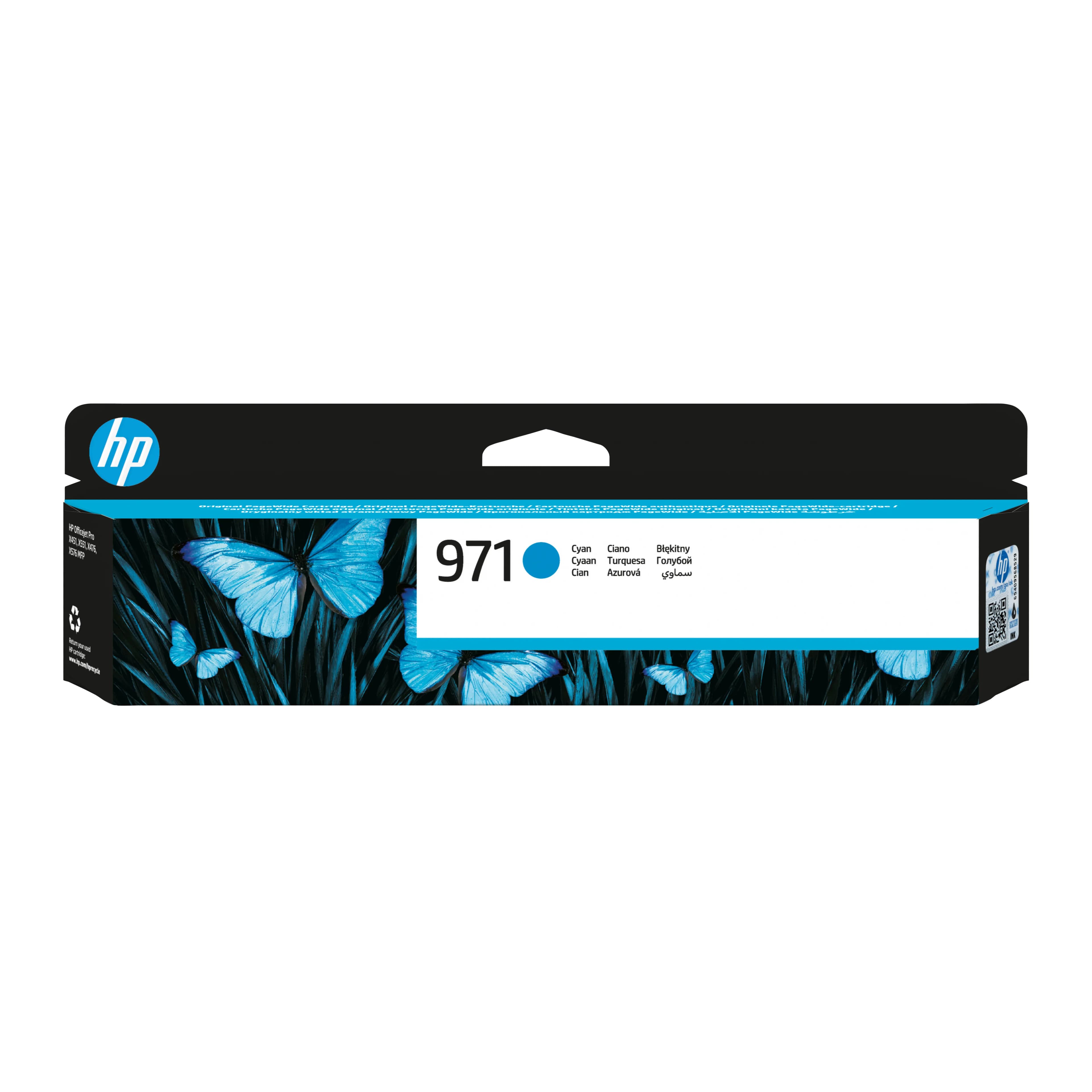 HP 971 -mustekasetti, 24.5 ml, syaani
