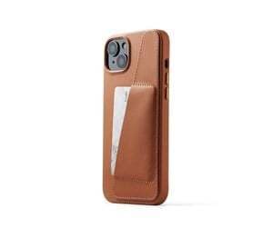 Mujjo Full Leather Wallet Case, iPhone 14 Plus -lompakkokotelo, Ruskea – MUJJO