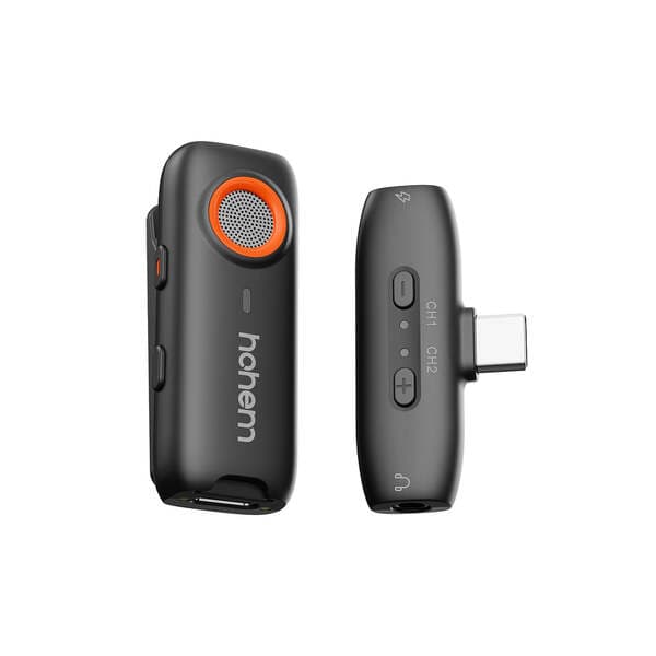 HOHEM MIC-01, USB-C -langaton solmiomikrofoni (sis. 1 lähetin + 1 vastaanotin + kotelo) – HOHEM