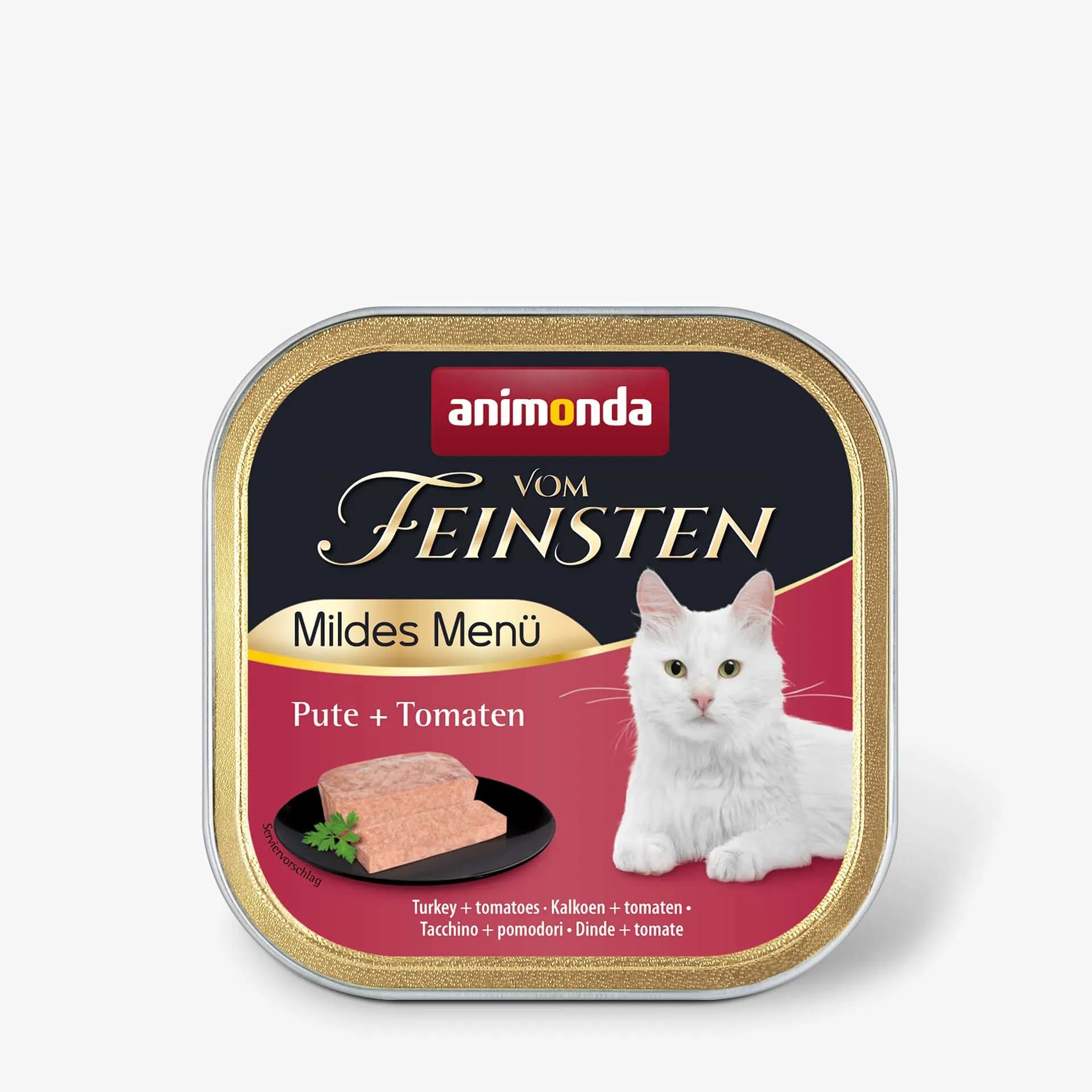 Animonda Vom Feinsten Adult Mild Menu Turkey with Tomatoes, Kissan märkäruoka, 100 g – Animonda