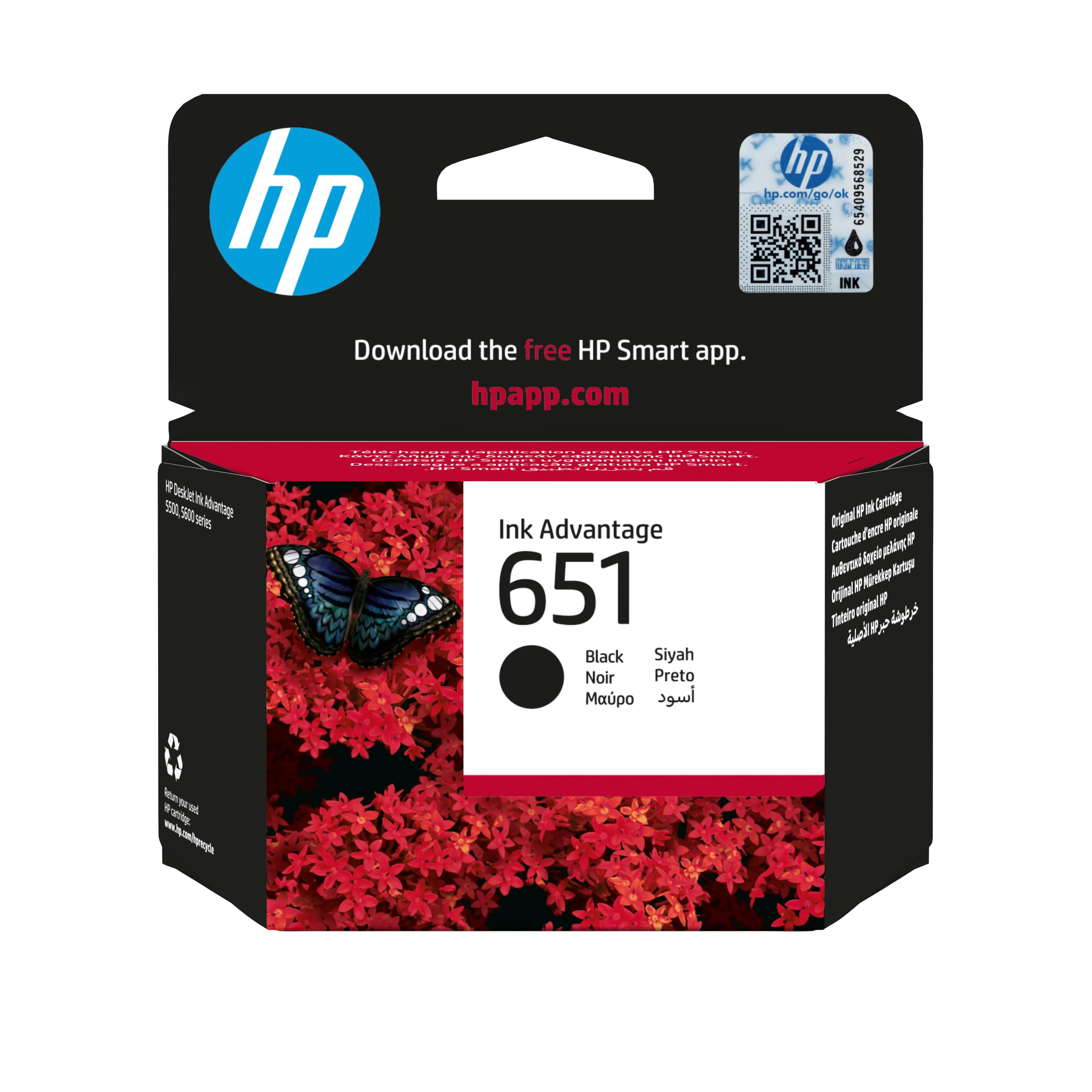 HP 651 -mustekasetti, musta