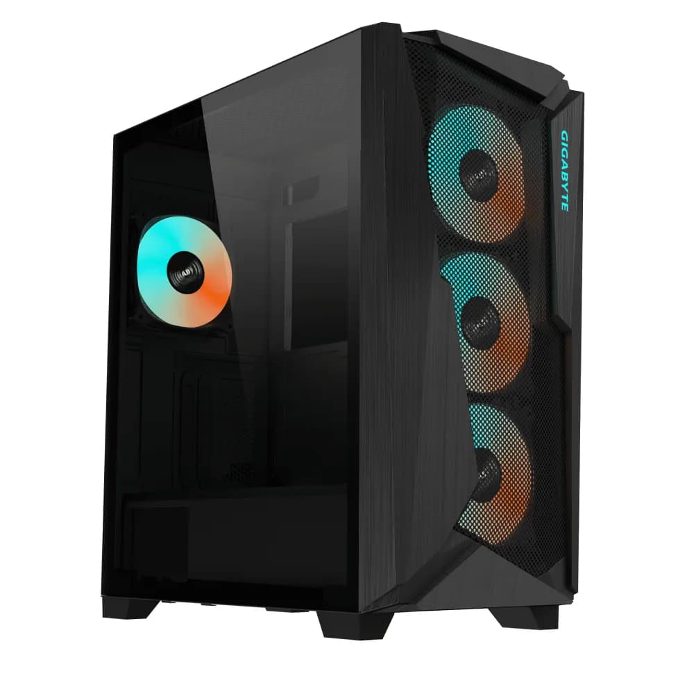 GIGABYTE C301 Glass RGB Type-C -miditornikotelo ikkunalla ja RGB-valaistuksella, musta