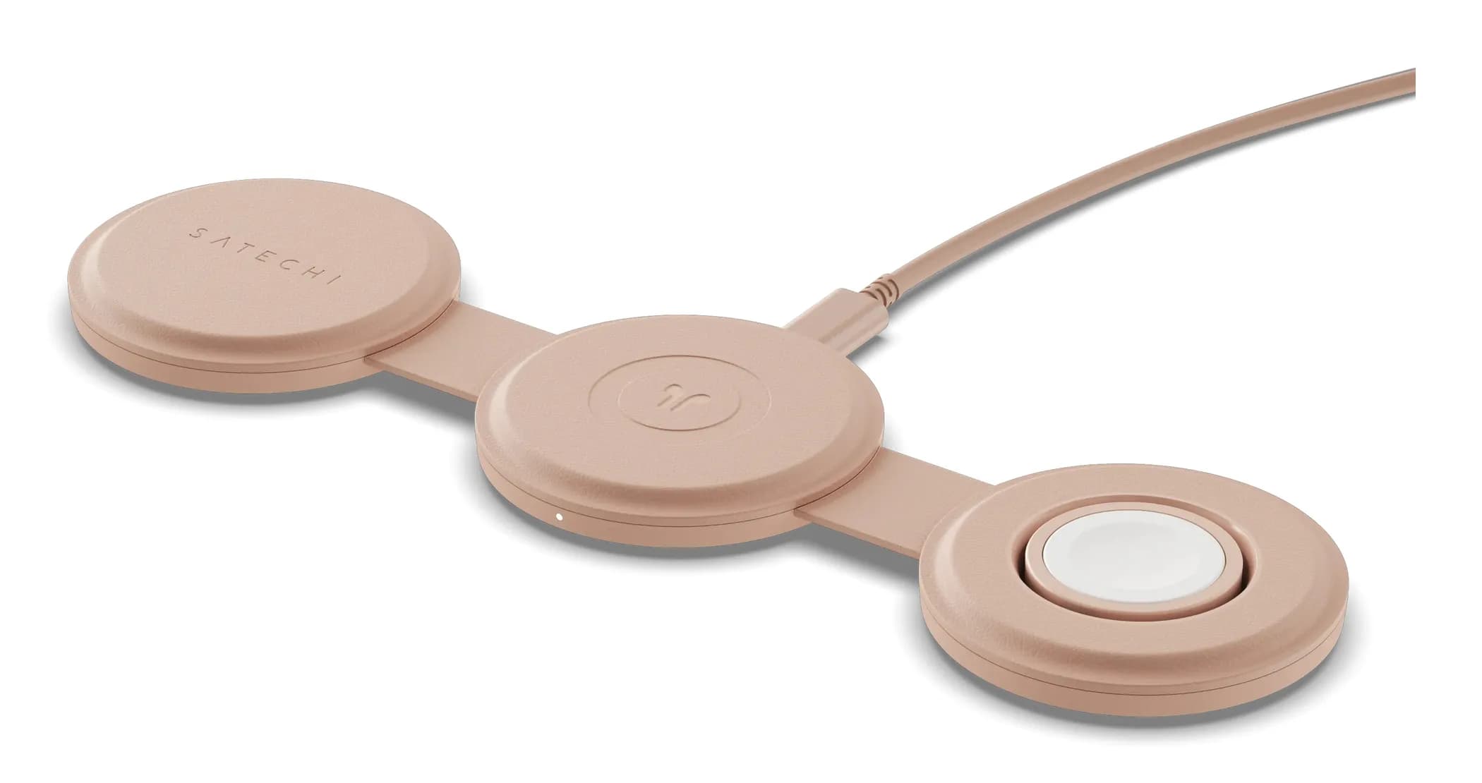 Satechi OntheGo 3-i-1 -langaton laturi, Desert Rose