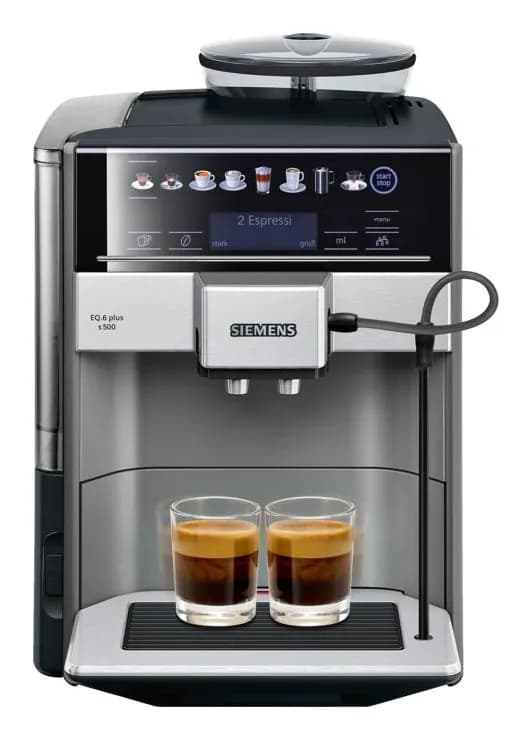 Siemens EQ.6 Plus s500 TE655503DE -täysautomaattinen espressokone, musta, hopea