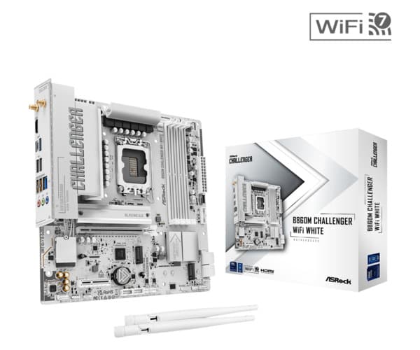 ASRock B860M Challenger WiFi White 1851 mATX HDMI/DP  DDR5 – ASRock