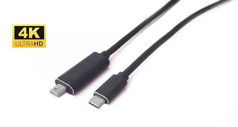 MicroConnect USB-C – Mini DisplayPort -kaapeli, 2 m, musta