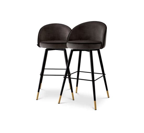 Cooper barstol roche dark grey velvet 2-kpl