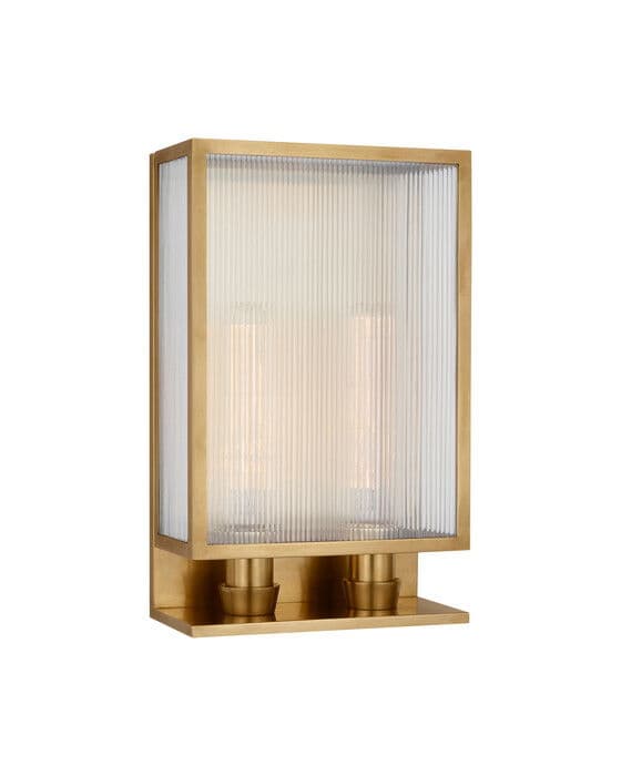 York 16" Double Box Sconce Brass – Visual Comfort