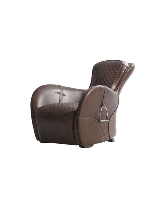 Saddle Leather Armchair Vintage Cigar
