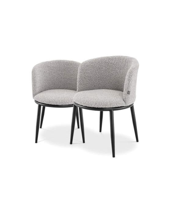Filmore ruokatuoli bouclé grey 2 kpl – Eichholtz
