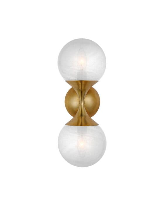 Cristol Small Double Sconce Antique Brass