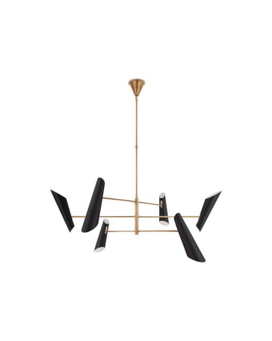 Franca Pivoting Chandelier Antique Brass/Black Large