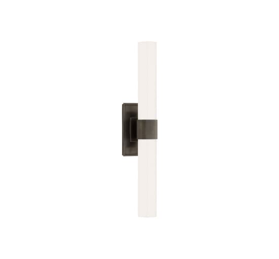 Presidio Petite Double Sconce Bronze/White – Visual Comfort